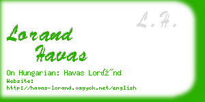 lorand havas business card